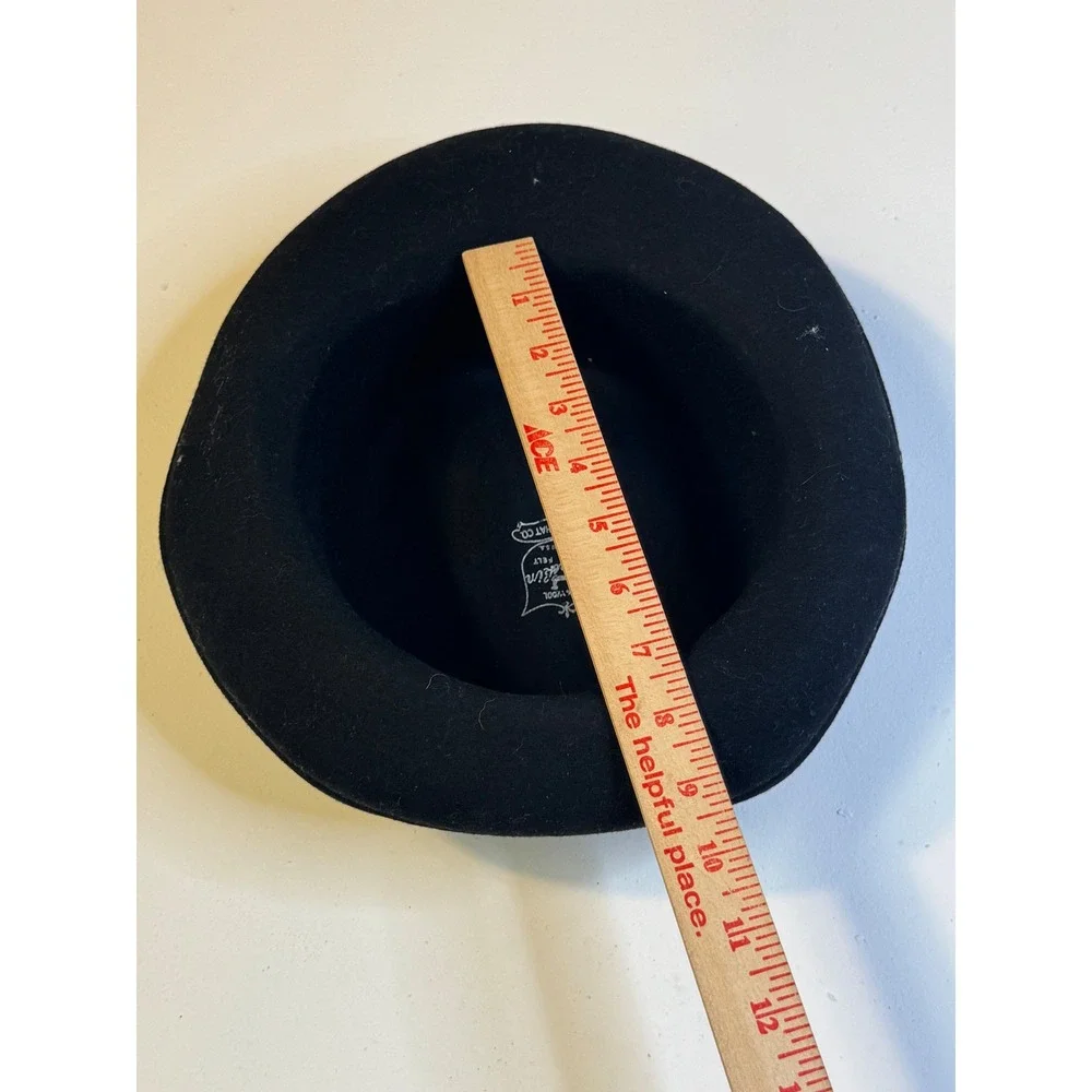 Vintage Ina Too Black Wool Felt Derby Bowler Hat Women's USA Sollman Dorfkin